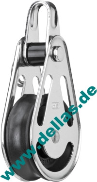 Block mit demontierbarem Bügel, 1 Rolle, Gleitlager
