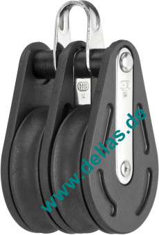 Doppelblock, 14 mm, 2 Rollen, Bügel, Gleitlager