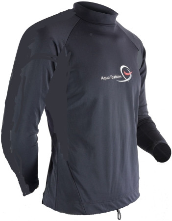 Aqua Fashion Fleece Rash Shirt langärmlig Schwarz, Gr. S, M und XXL