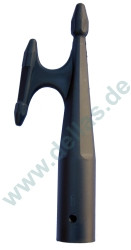 Bootshakenspitze aus Kunststoff für 30 mm Holzstiel Schwarz