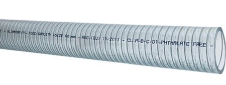Transparenter PVC-Schlauch mit Stahlspirale 25/33 mm