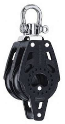 Carbo Air-Block 40mm, Doppelblock mit Wirbel und Hundsfott