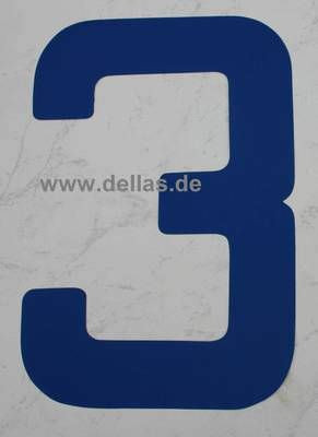 Segelnummer 3, 300 mm Blau