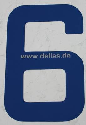 Segelnummer 6, 380 mm Blau