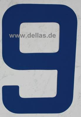 Segelnummer 9, 300 mm blau