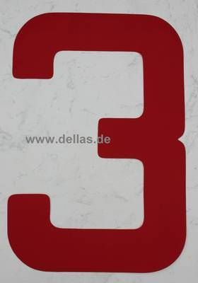 Segelnummer 3, 300 mm Rot