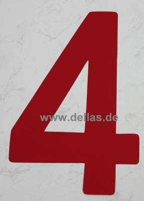Segelnummer 4, 300 mm Rot