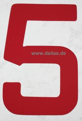 Segelnummer 5, 235 mm Rot