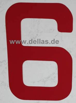 Segelnummer 6, 250 mm rot, noch 18 x lieferbar