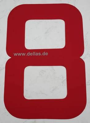Segelnummer 8, 300 mm Rot