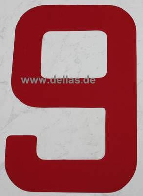 Segelnummer 9, 300 mm Rot