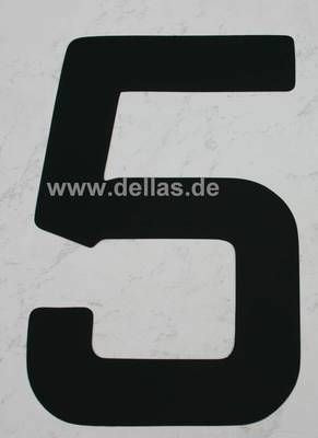 Segelnummer 5, 300 mm Schwarz