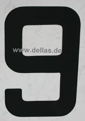 Segelnummer 9, 300 mm schwarz