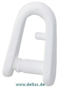 Schäkel aus Nylon, weiß, per Druckverschluss 6,1 mm