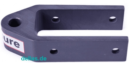 SeaSure Aluminium Ruderbeschlag kurz, Loch, 32 mm, nur solang Vorrat reicht