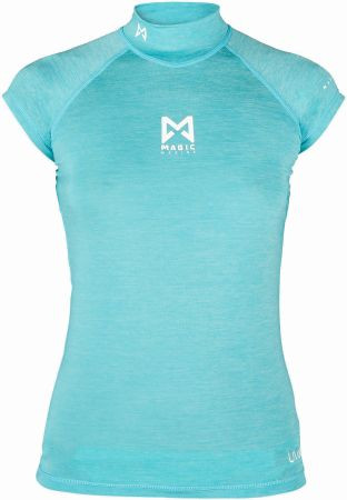 Magic Marine Cube Rash Shirt Ladies kurzärmlig, Blue Melee