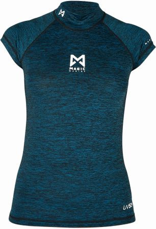 Magic Marine Cube Rash Shirt Ladies kurzärmlig, Dark Blue Melee