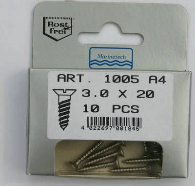 Blisterpack Senkkopfspanplattenschrauben 3,0 mm