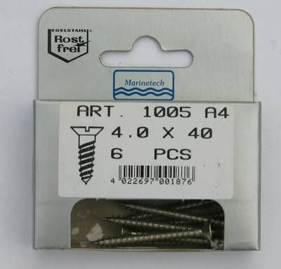 Blisterpack Senkkopfspanplattenschrauben 4,0 x 40 mm