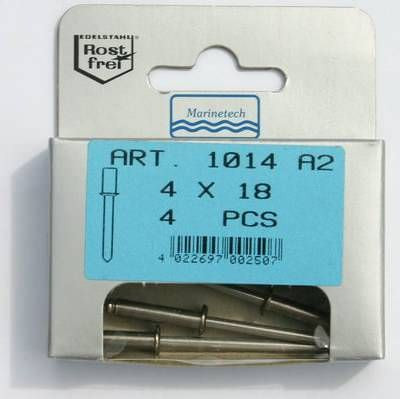 Blisterpack Blindniete 4 x 18 mm A2-AISI304