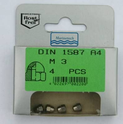 Blisterpack Hutmutter M3