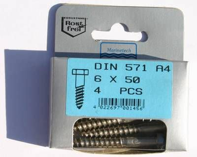 Blisterpack Sechskantholzschraube 6 mm