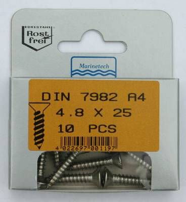 Blisterpack Senkkopfblechschraube 4,8 x 25 mm