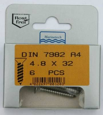 Blisterpack Senkkopfblechschraube 4,8 x 32 mm