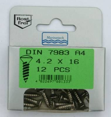 Blisterpack Linsensenkkopfblechschraube 4,2 x 16 mm