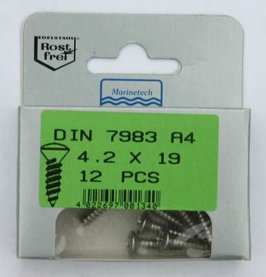 Blisterpack Linsensenkkopfblechschraube 4,2 x 19 mm