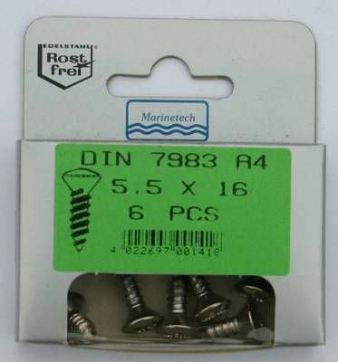 Blisterpack Linsensenkkopfblechschraube 5,5 mm