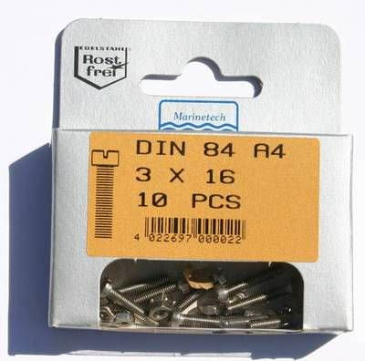 Blisterpack Zylinderkopfgewindeschraube M3 x 16 mm