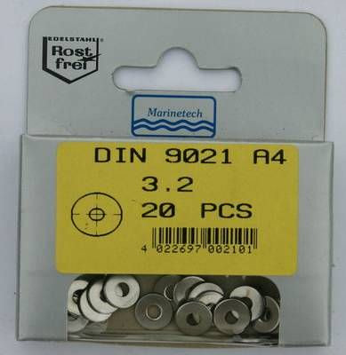 Blisterpack Unterlegscheibe, groß 3,2 mm