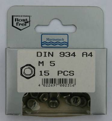 Blisterpack Sechskantmutter M5