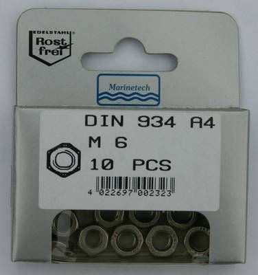 Blisterpack Sechskantmutter M6