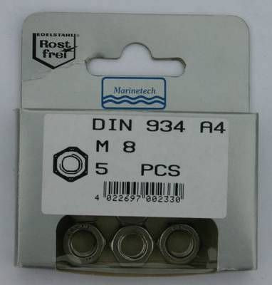 Blisterpack Sechskantmutter M8