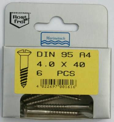 Blisterpack Linsensenkkopfholzschraube 4,0 x 40 mm