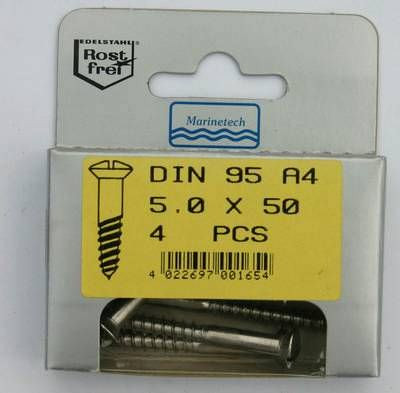 Blisterpack Linsensenkkopfholzschraube 5,0 x 50mm