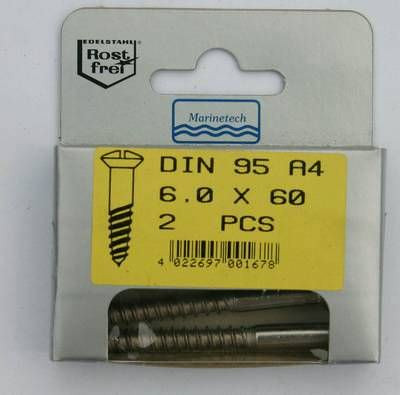 Blisterpack Linsensenkkopfholzschraube 6,0 mm