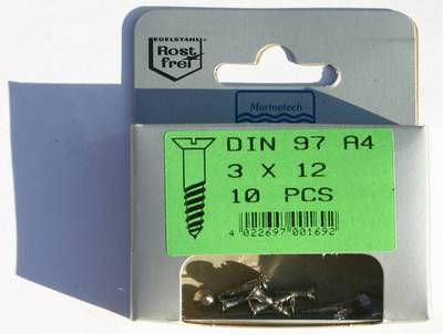 Blisterpack Senkkopfholzschraube 3,0 mm
