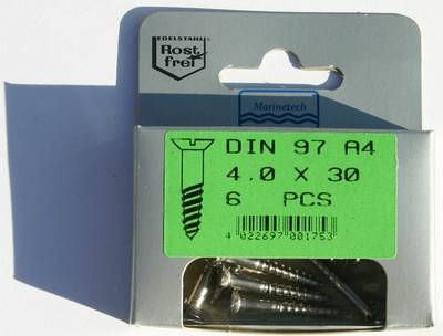 Blisterpack Senkkopfholzschraube 4,0 x 30 mm
