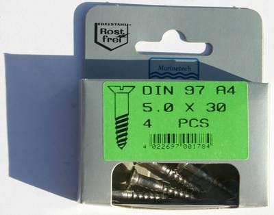 Blisterpack Senkkopfholzschraube 5,0 x 30 mm