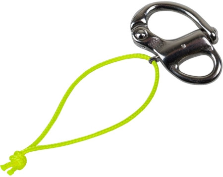 Edelstahl-Schnappschäkel für Großschot mit Bändsel