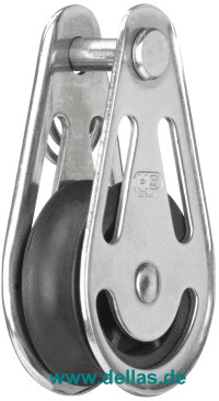 Block 1 Rolle ohne Bügel Niro Backen 8 mm Gleitlager