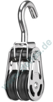 Block, 2 Rollen mit Haken, wirbelnd