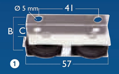 Einlassblock / Masteinlassblock 2 Rollen Kugellager, nur 1 x lieferbar