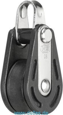 Block mit 1 Rolle 8 mm und beweglichem Bügel, SPRENGER HS