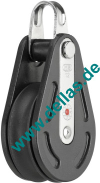 Block, 12mm, 1 Rolle, Bügel, kugelgelagert
