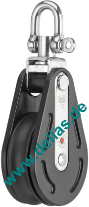 Block, 12mm, 1 Rolle, Wirbel, kugelgelagert