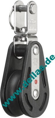 Block, 10 mm, 1 Rolle,U- Wirbel, kugelgelagert